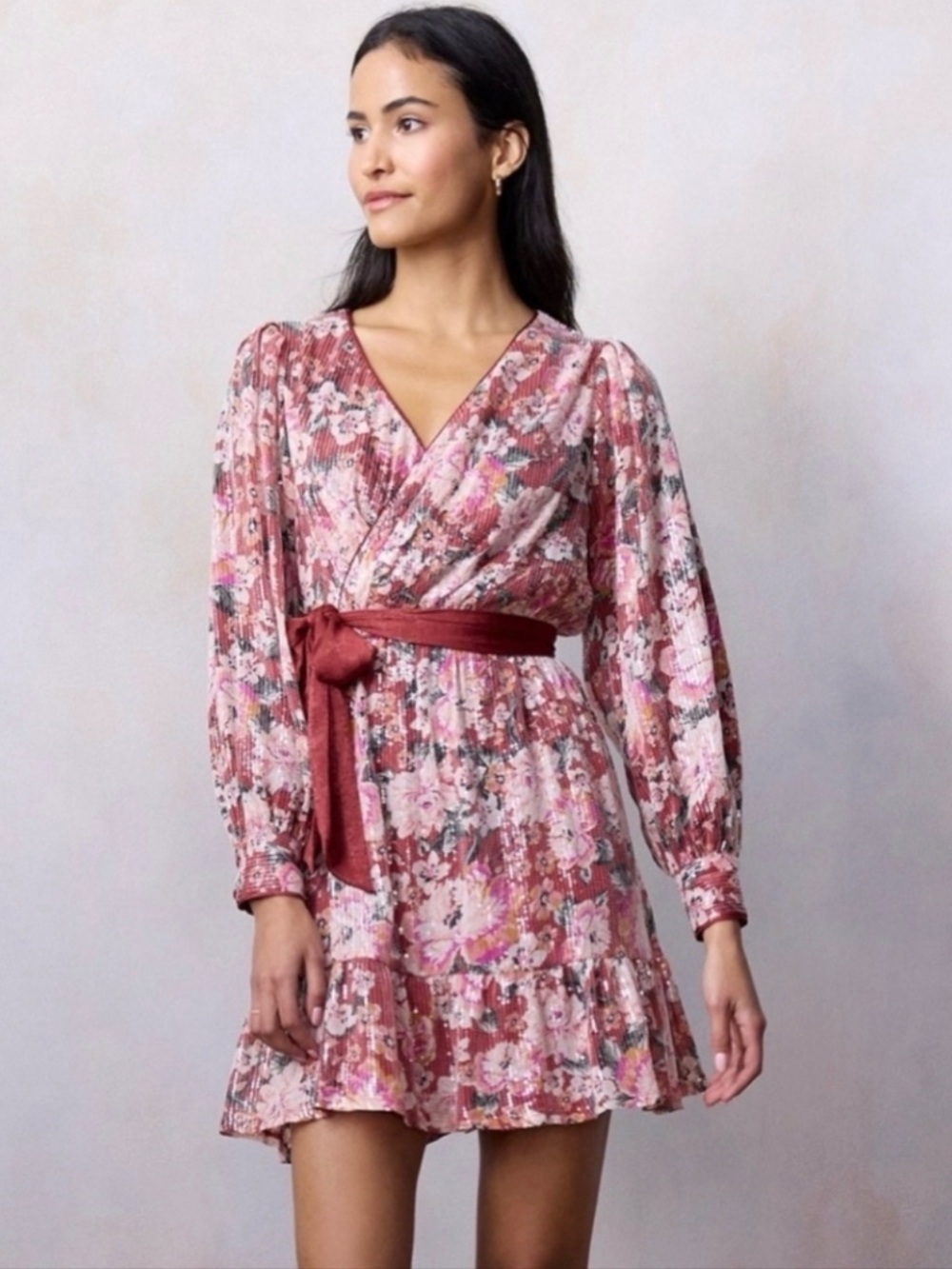 Lauren Conrad Sequin Wrap Mini Dress Size 2X